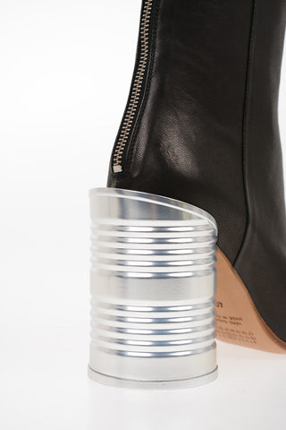 MM6 11cm Tin Can Heel Buffeted Leather Ankle Boot