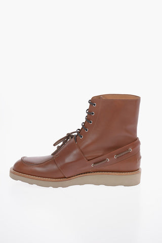 MM22 Stivaletto in Pelle con Doppia Allacciatura