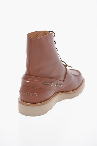 MM22 Stivaletto in Pelle con Doppia Allacciatura