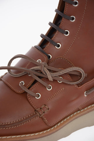 MM22 Stivaletto in Pelle con Doppia Allacciatura