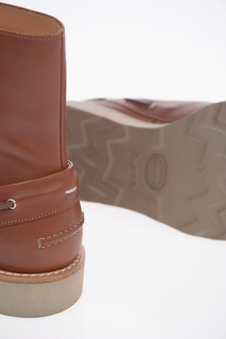 MM22 Stivaletto in Pelle con Doppia Allacciatura