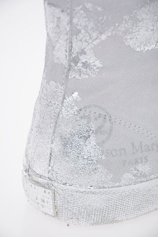 MM22 Silver Laminated TABI High-Top Sneakers