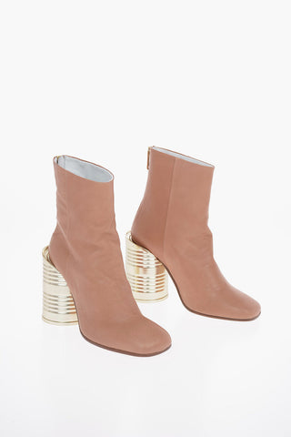 MM6 11cm Tin Can Heel Buffeted Leather Ankle Boot