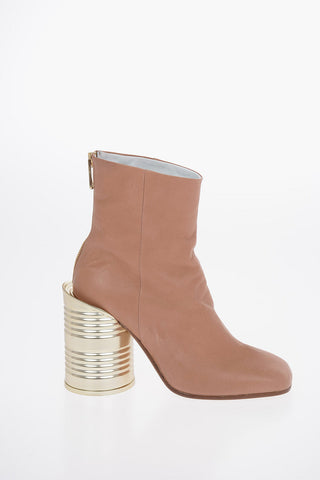 MM6 11cm Tin Can Heel Buffeted Leather Ankle Boot