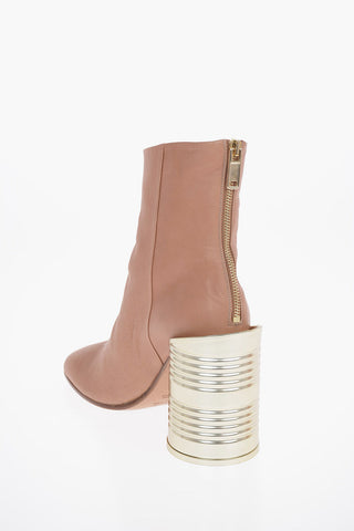MM6 11cm Tin Can Heel Buffeted Leather Ankle Boot