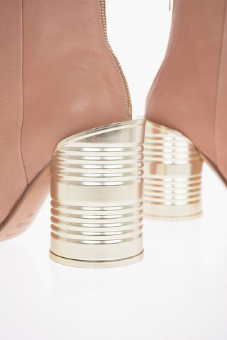 MM6 11cm Tin Can Heel Buffeted Leather Ankle Boot