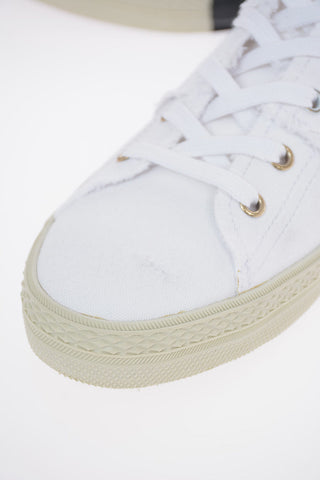 MM22 Printed Details and Destroyed Edges Canvas Sneakers