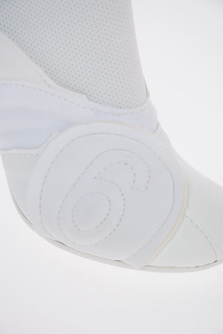 MM6 10cm Embossed Logo Leather Ankle Boots Featuring Neoprene Inserts