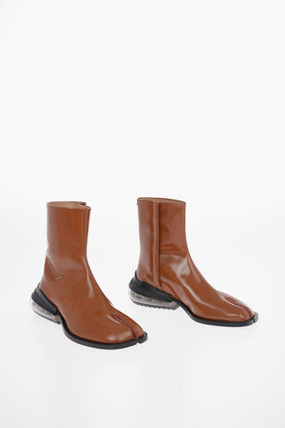 MM22 Bounce Air Bubble Heel Leather TABI Ankle Boots