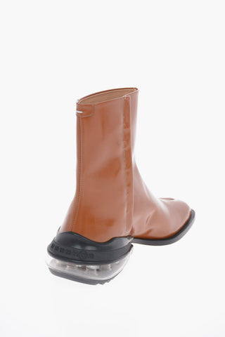 MM22 Bounce Air Bubble Heel Leather TABI Ankle Boots