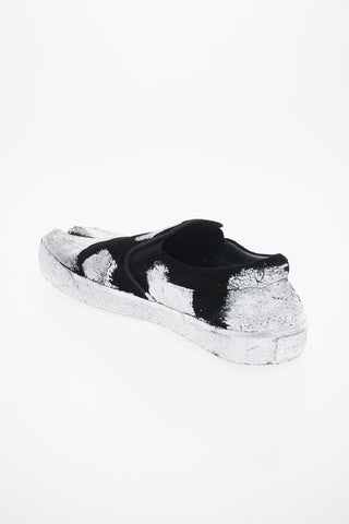 MM22 Suede Leather TABI Slip On Sneakers with Metal Details