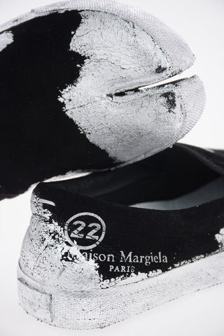 MM22 Suede Leather TABI Slip On Sneakers with Metal Details