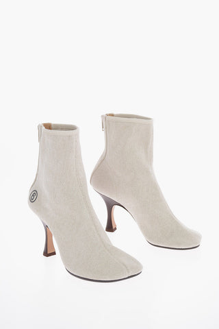MM6 10cm Fabric Ankle Boots with Zip Closure