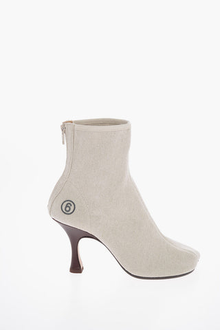 MM6 10cm Fabric Ankle Boots with Zip Closure