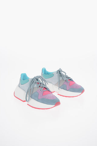MM6 Suede Leather Multicolored Lace-Up Sneakers