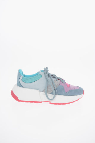 MM6 Suede Leather Multicolored Lace-Up Sneakers