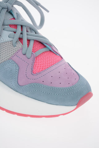 MM6 Suede Leather Multicolored Lace-Up Sneakers