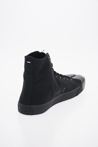MM22 Canvas TABI High-Top Sneakers with Leather Details