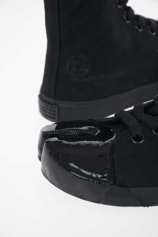 MM22 Canvas TABI High-Top Sneakers with Leather Details