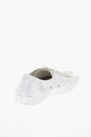 MM22 Silver Foil Suede Vandal TABI Low-Top Sneakers