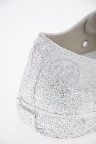 MM22 Silver Foil Suede Vandal TABI Low-Top Sneakers