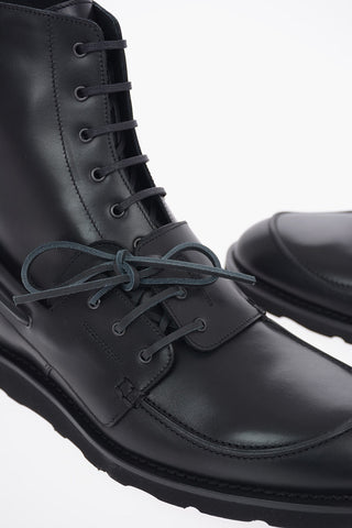MM22 Leather Asymmetrical Double Laces Ankle Boots