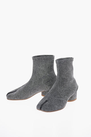 MM22 Denim Low Heel TABI Ankle Boots