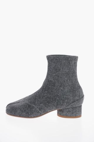 MM22 Denim Low Heel TABI Ankle Boots