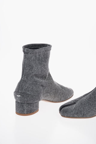 MM22 Denim Low Heel TABI Ankle Boots