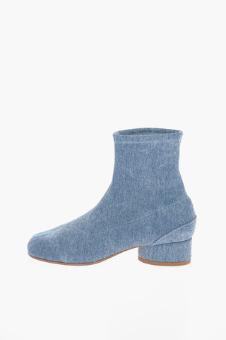 MM22 Denim Low Heel TABI Ankle Boots