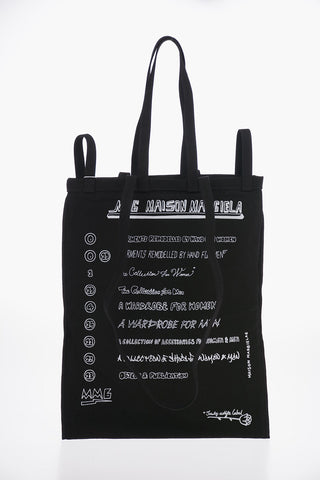 MM6 Canvas Logo Printed Shopping Tote Bag