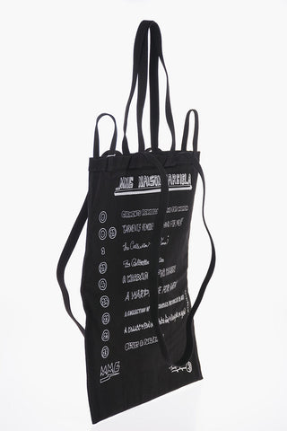 MM6 Canvas Logo Printed Shopping Tote Bag