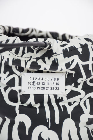 MM11 Graffiti Printed Leather GLAM SLAM Bucket Bag