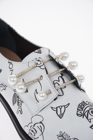 MARTINA GRASSELLI Printed Leather Jewel Oxford Shoes