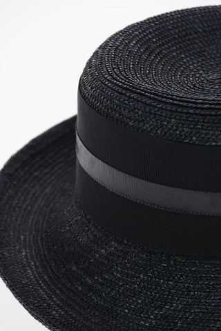Embroidered Straw Fedora Cap