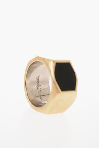 MM11 silver Hexagonal Geometric Band Ring