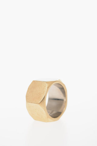 MM11 silver Hexagonal Geometric Band Ring