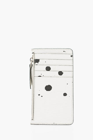 MM11 Textured Leather Paint Splatter Card Holder
