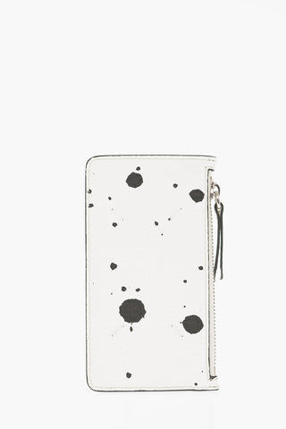 MM11 Textured Leather Paint Splatter Card Holder