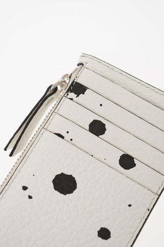 MM11 Textured Leather Paint Splatter Card Holder