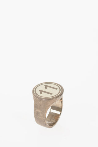 MM11 Silver Enameled logo signet ring