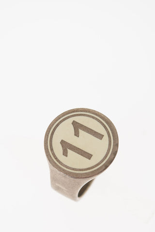 MM11 Silver Enameled logo signet ring