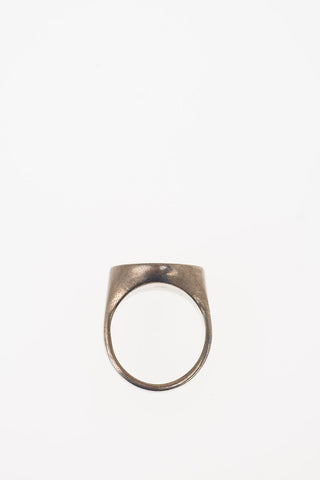 MM11 Silver Enameled logo signet ring