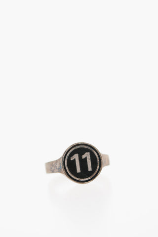 MM11 Enameled Logo Silver Signet Ring