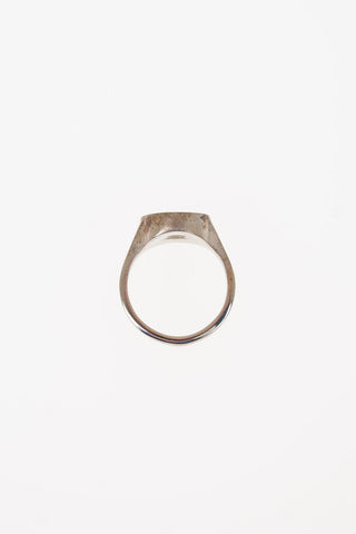 MM11 Enameled Logo Silver Signet Ring