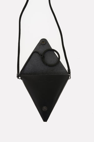 MM11 Embossed Logo Snap Fastening Leather Keycase