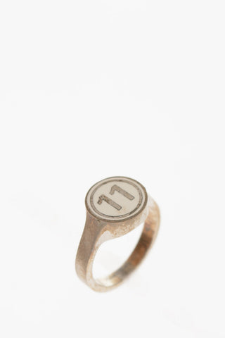 MM11 Silver Enameled logo signet ring