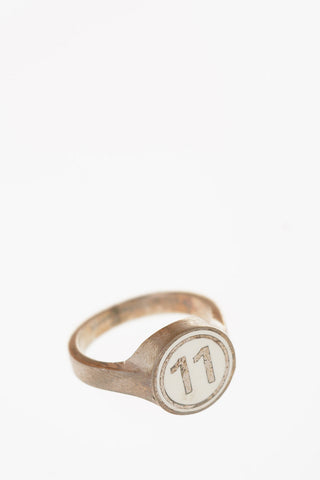 MM11 Silver Enameled logo signet ring
