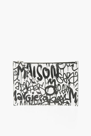 MM11 Wristlet in Pelle Stampa Graffiti   