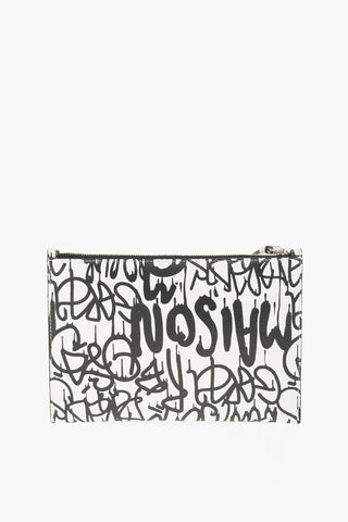 MM11 Wristlet in Pelle Stampa Graffiti   